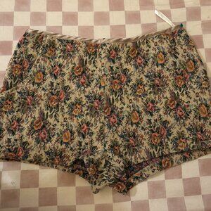 Vintage Floral Tapestry High Waisted Shorts